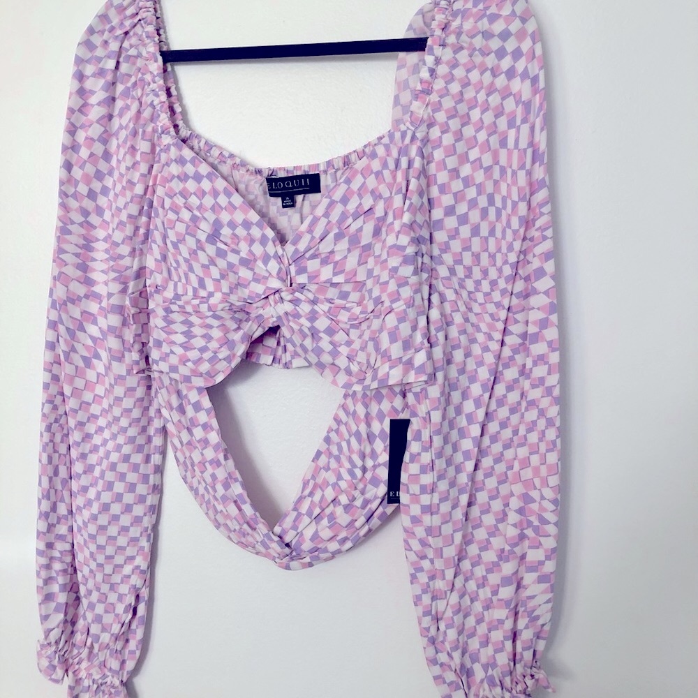 Checkered Going Out Crop Top